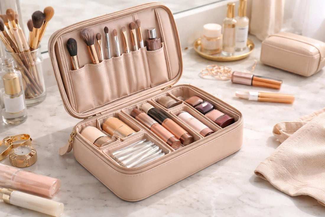 Beginner-friendly makeup bag organization with tidy compartments
