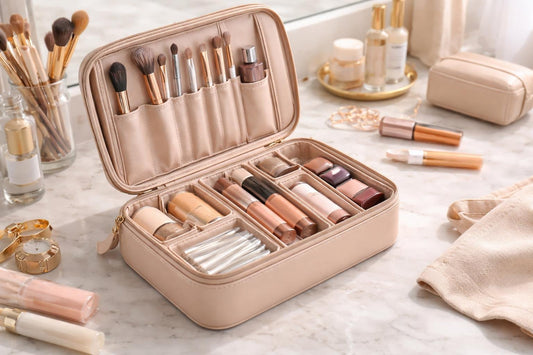 Beginner-friendly makeup bag organization with tidy compartments