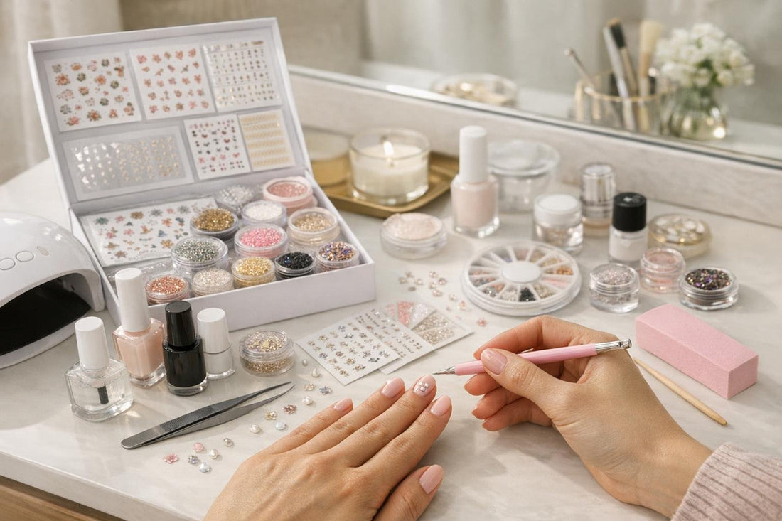 Beginner using Bellavia nail decoration kit at home