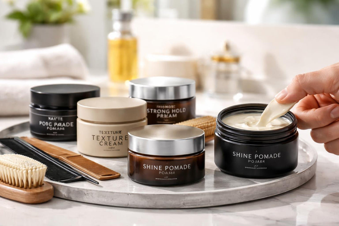 Beginner applying pomade for smooth hold and shine