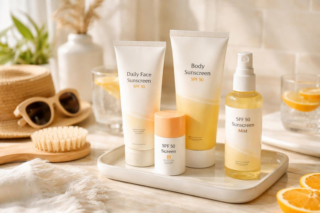 Beginner sun care essentials for face and body