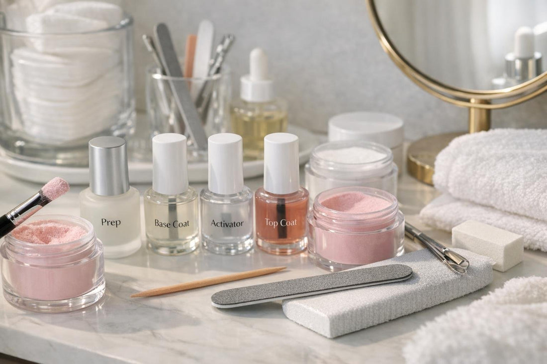 Bellavia dip manicure kit steps for smooth at-home nails