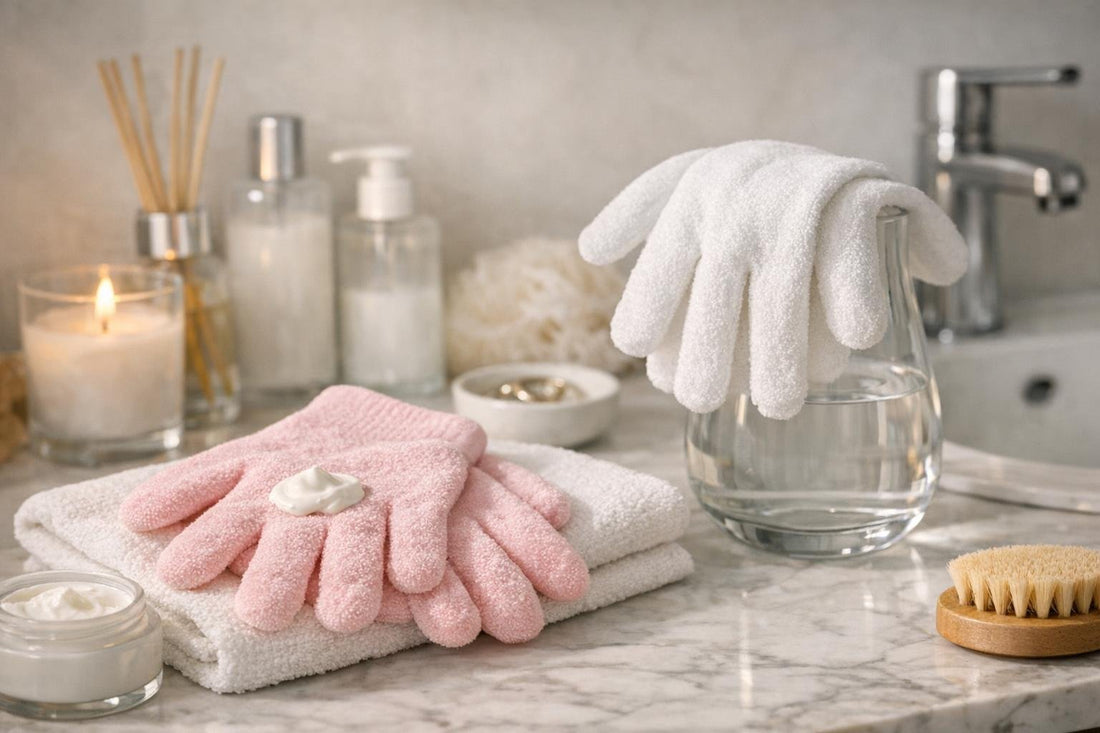 Bellavia moisturizing gloves used overnight for softer hands
