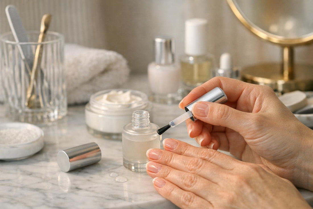 Bellavia nail thickening solution applied to brittle thin nails