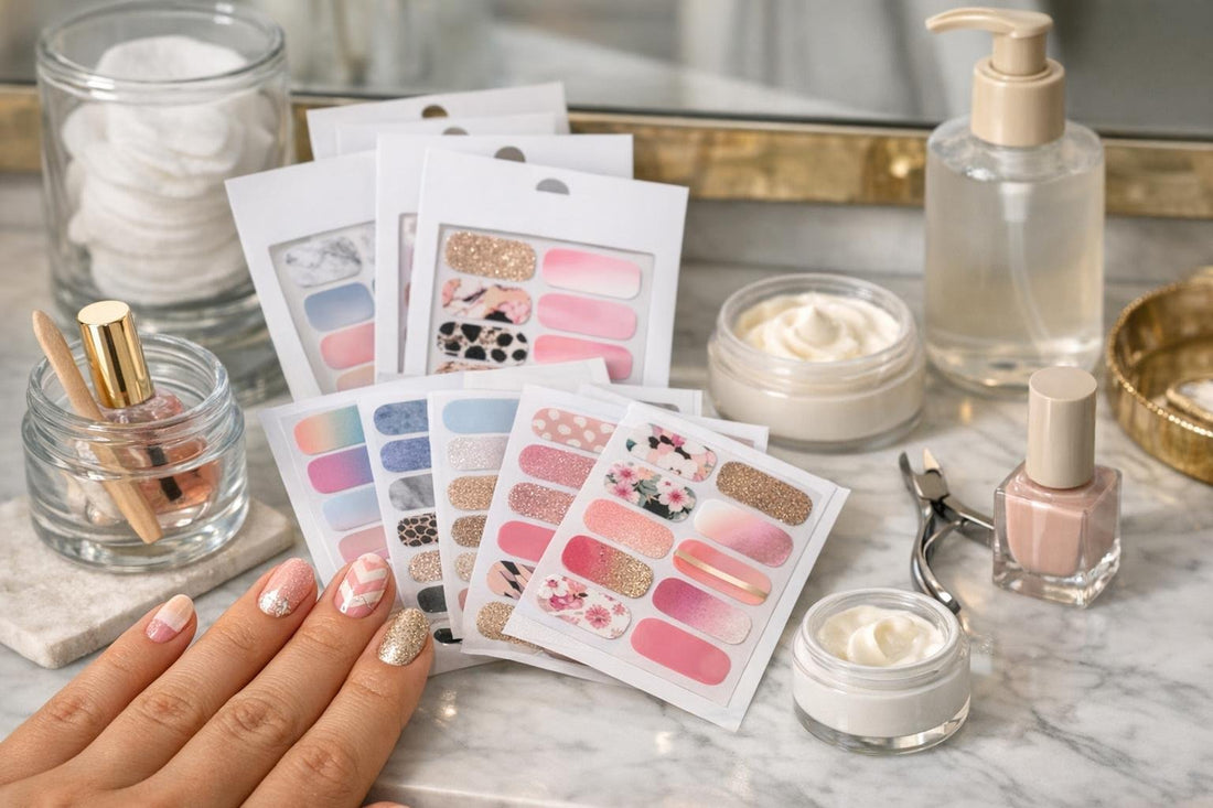 Bellavia Nail Art Wraps Collection designs on natural nails