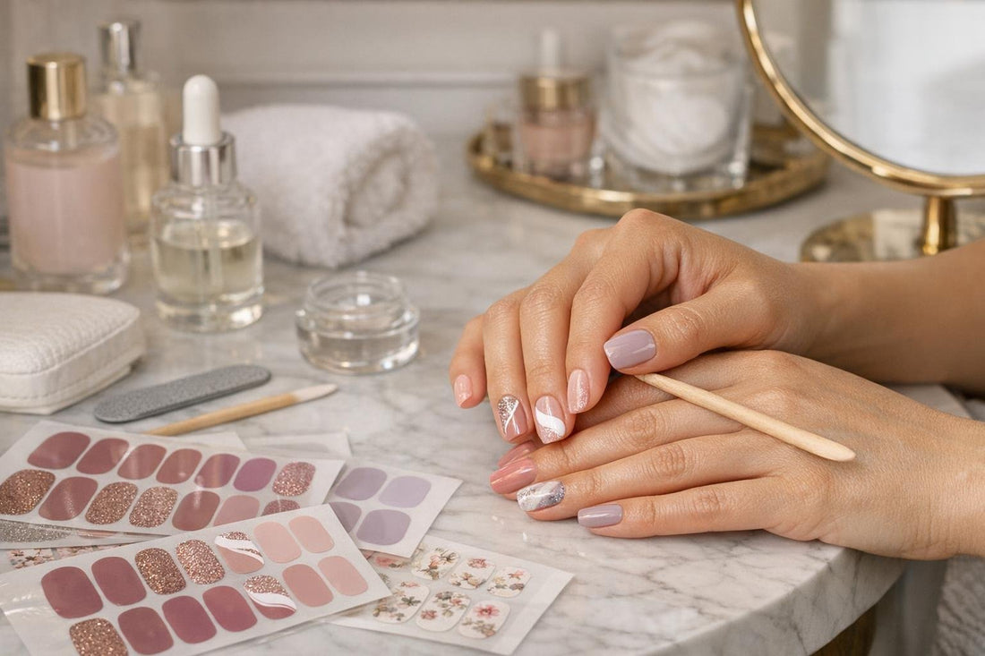 Bellavia nail art wraps applied on Toronto hands