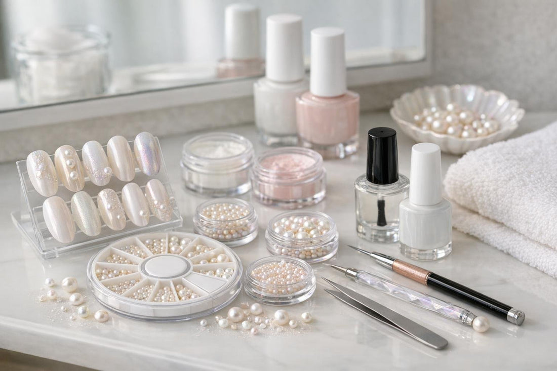 Bellavia pearl nail art kit pieces and tools
