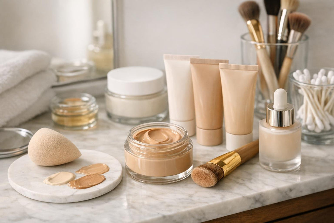 Blending facial tinted moisturizer for a natural no makeup look