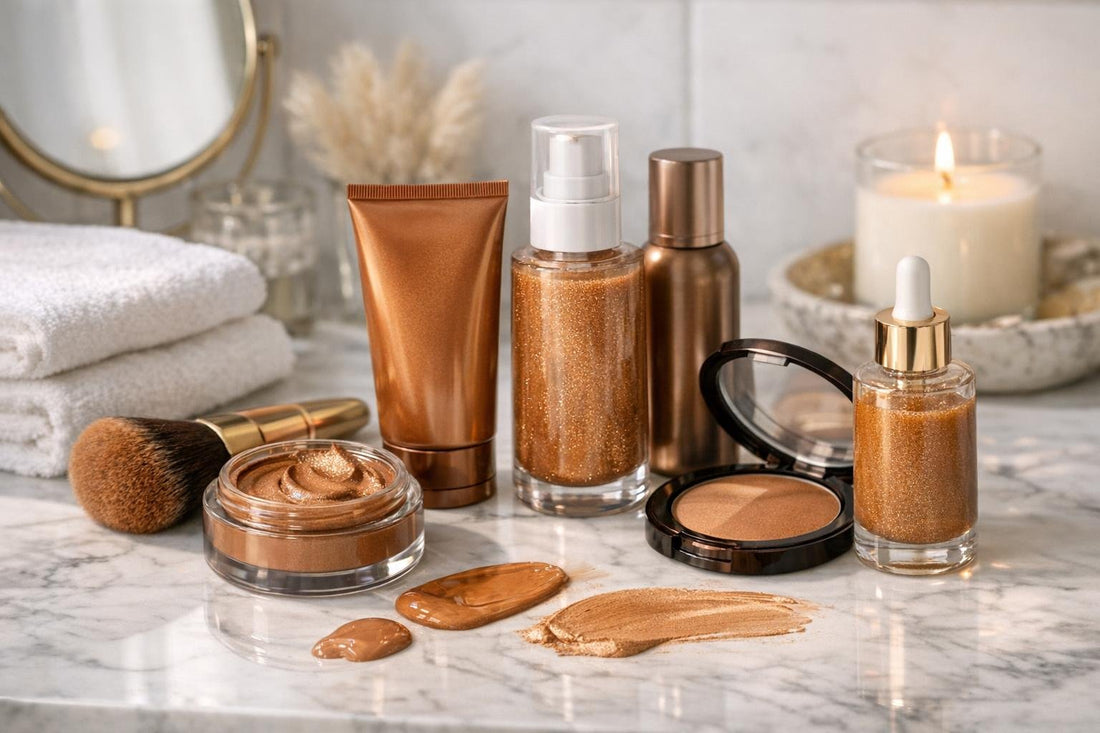 Body bronzers for fair to medium skin tones