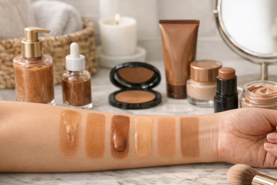 Toronto summer body bronzer swatches on skin