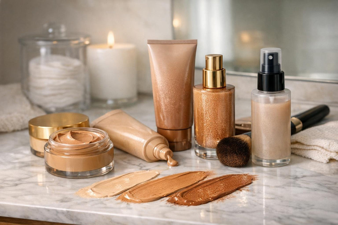 Body makeup swatches for smooth even-looking skin finish