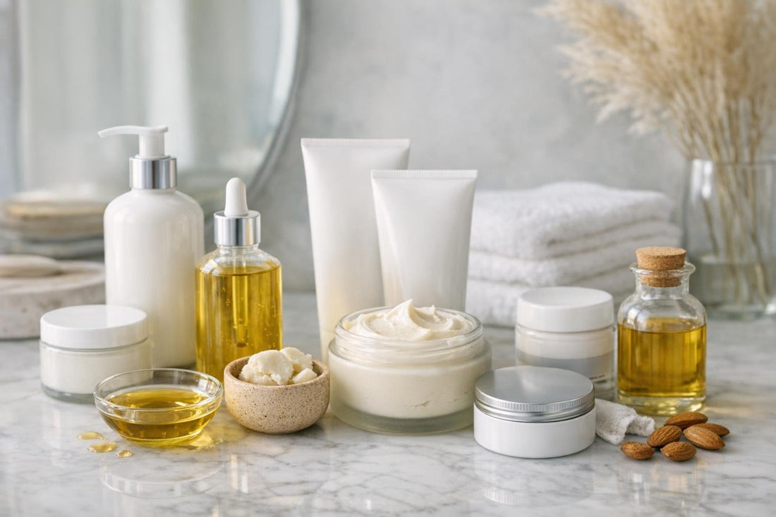 Assortment of body moisturizers for Ontario winter skin