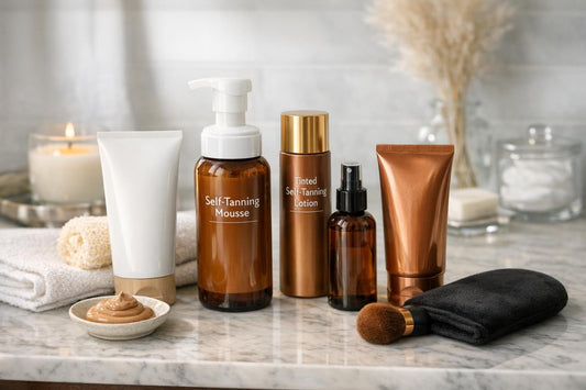 collection of body self tanners for fair to medium skin