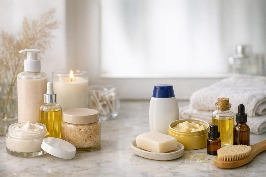 Toronto dry skin body care products on shelf
