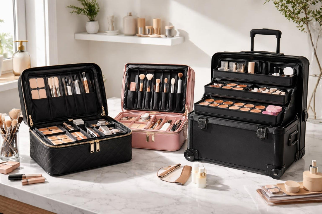 Affordable professional cosmetic train cases for travel makeup kits