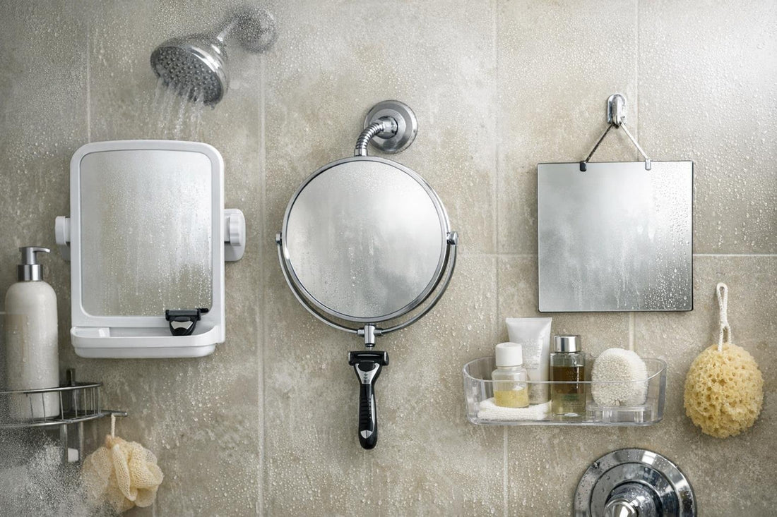 Budget-friendly fog resistant shower mirror in steamy bathroom