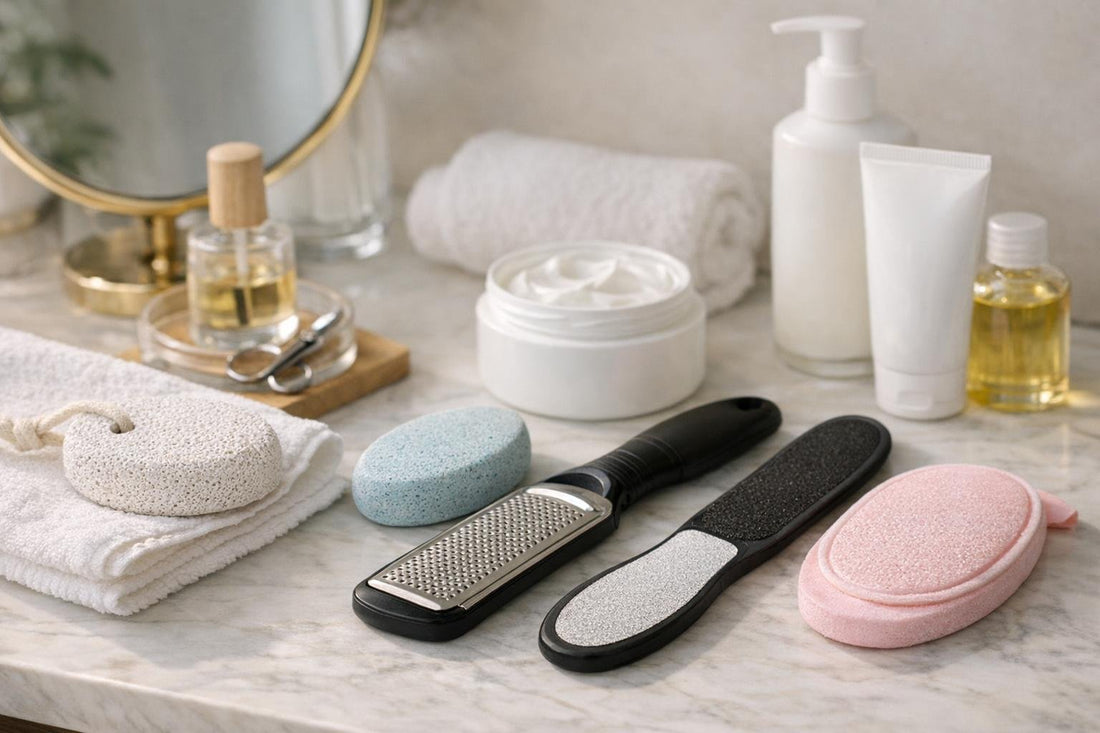 Budget pumice and foot file tools for smooth heels