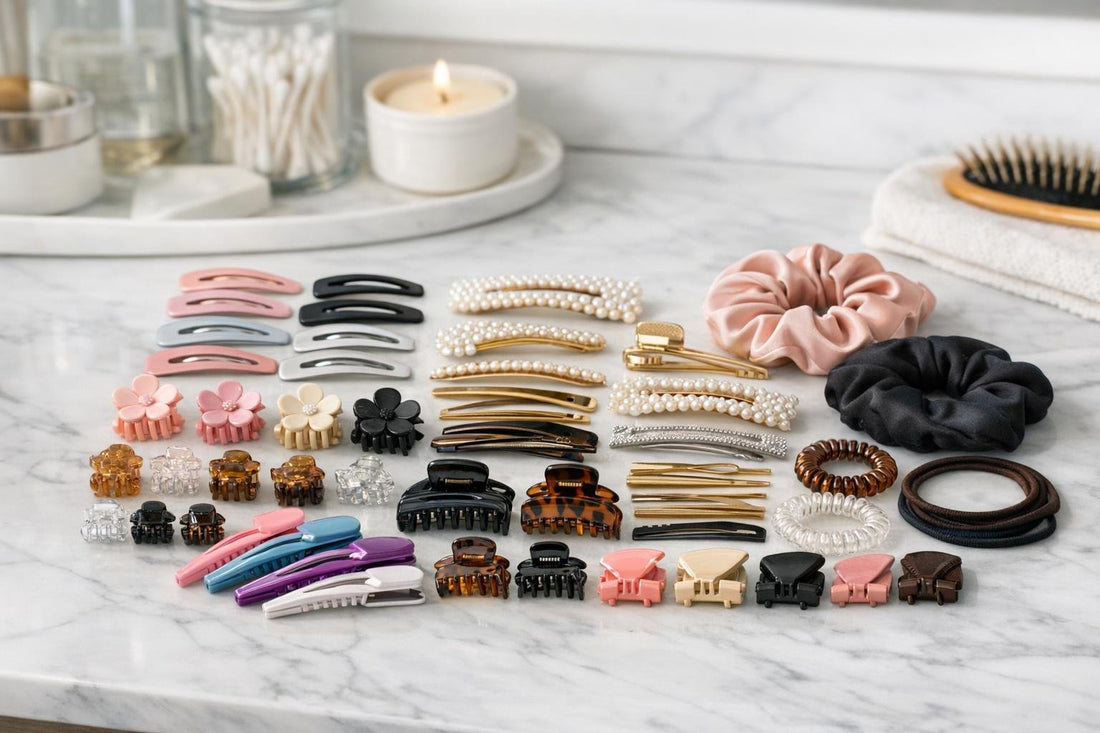 Assorted hair clips and barrettes for everyday school styling