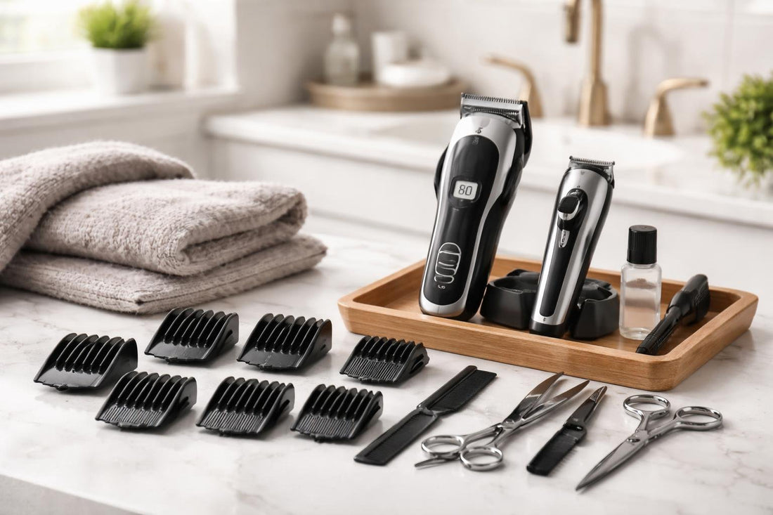 Budget professional hair cutting kit with clippers and guards