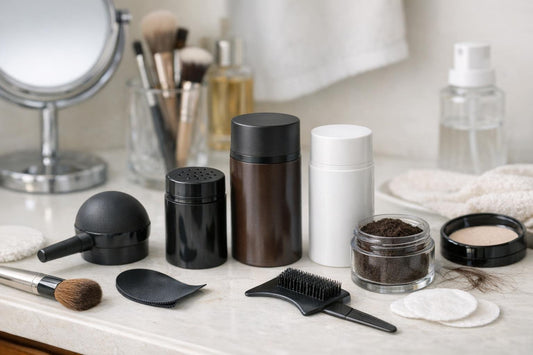 Natural-looking hair coverage using budget hair building fibers