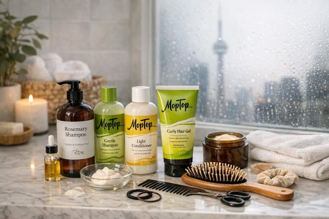 Budget hair repair routine in Toronto bathroom