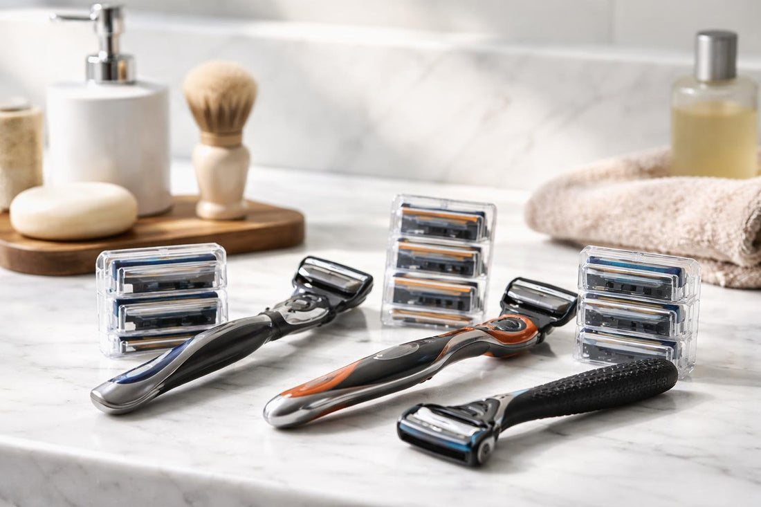 Budget men’s cartridge razors with handle and refill packs