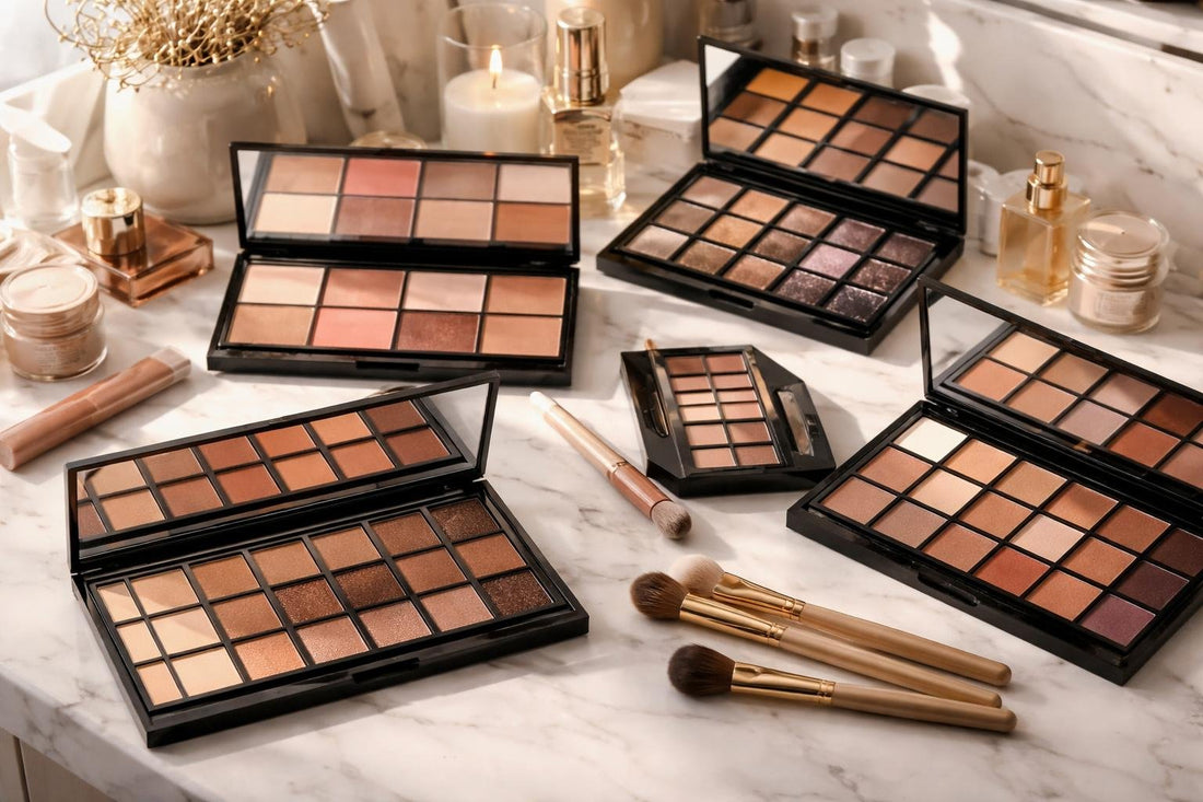 Affordable professional makeup palettes arranged for everyday and glam