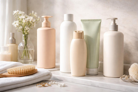 Budget-friendly professional hair conditioner bottles on bathroom shelf