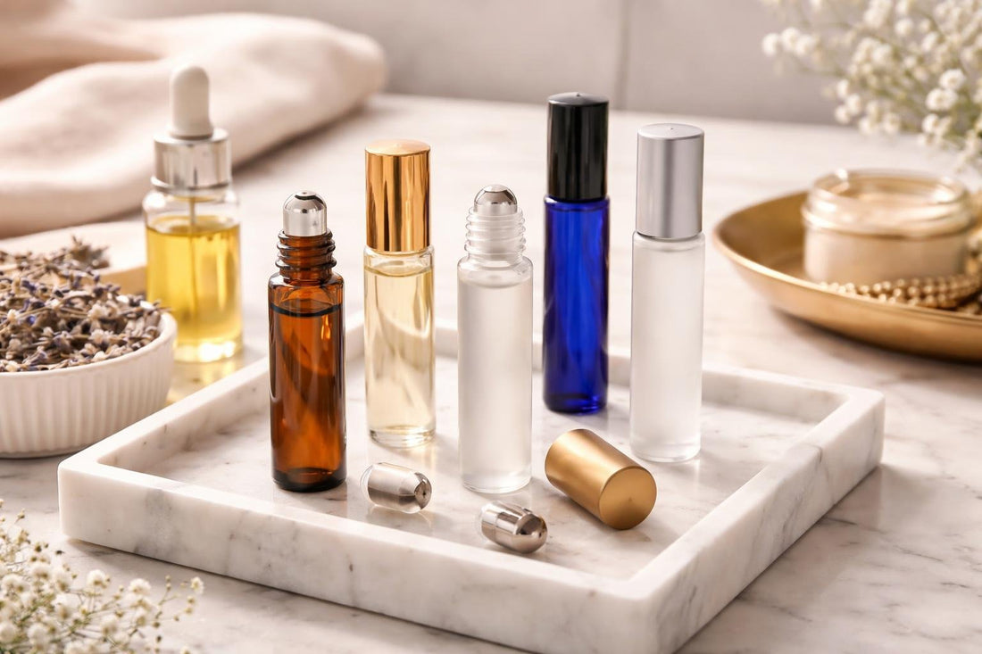 Budget refillable cosmetic roller bottles for travel oils