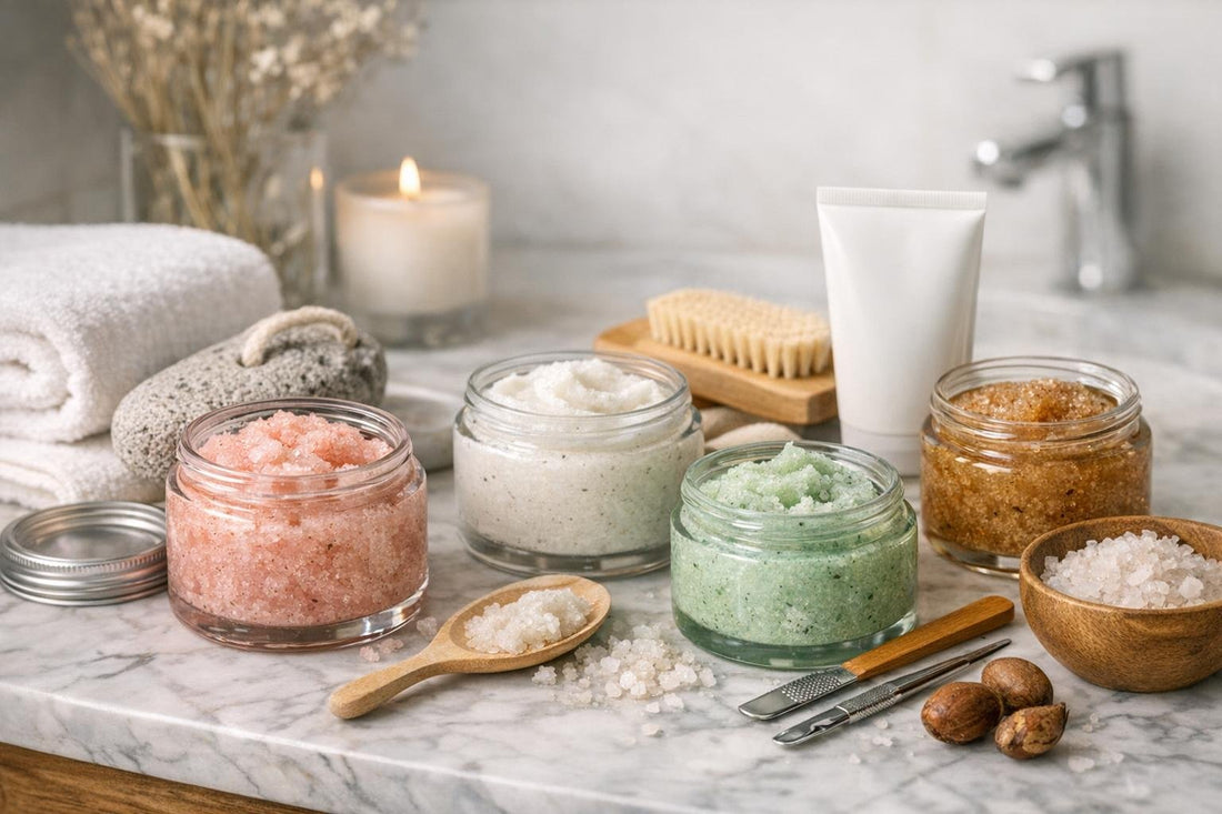 Hand and foot scrub routine for Canadian winter dryness