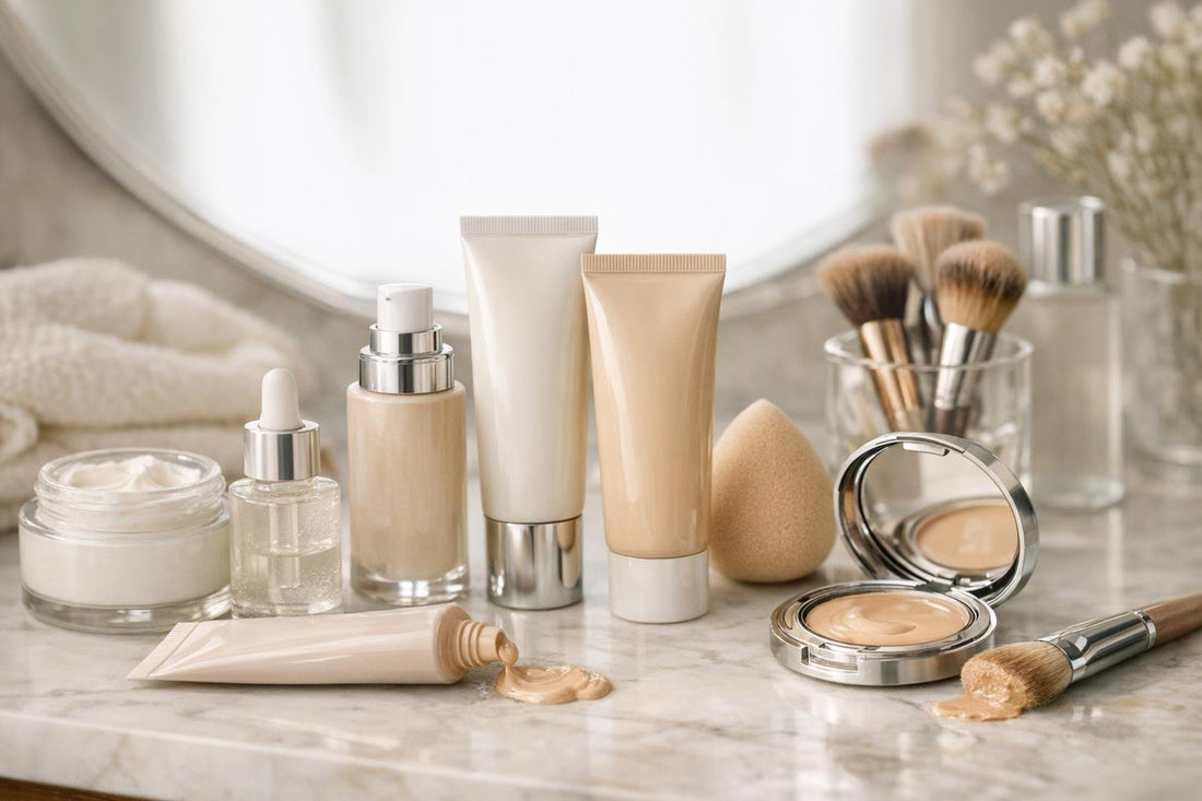 Applying CC cream for a natural winter finish