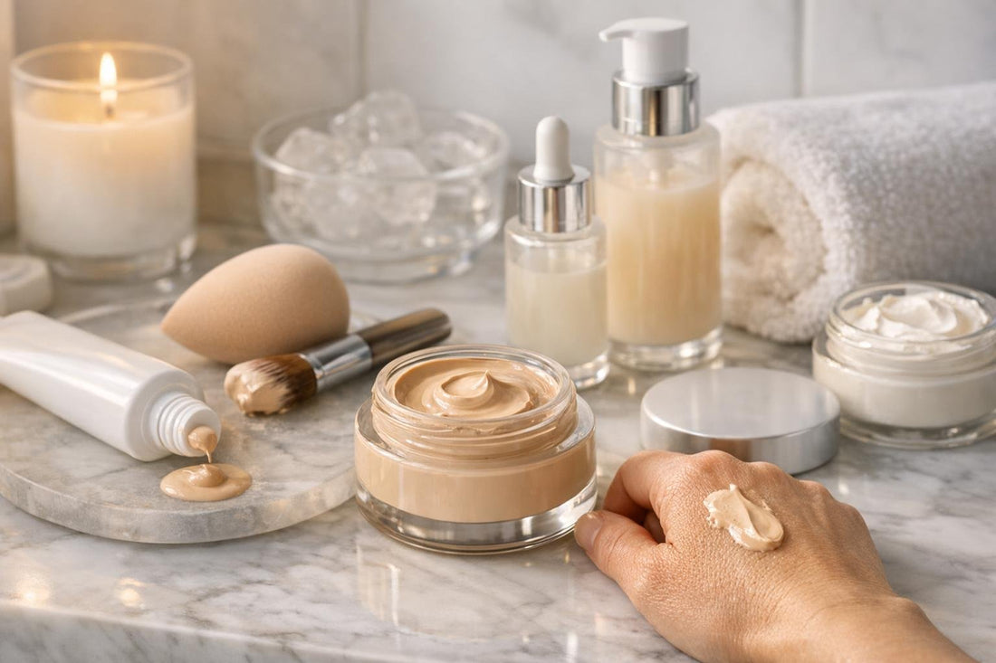 CC cream application for dry Canadian winter skin