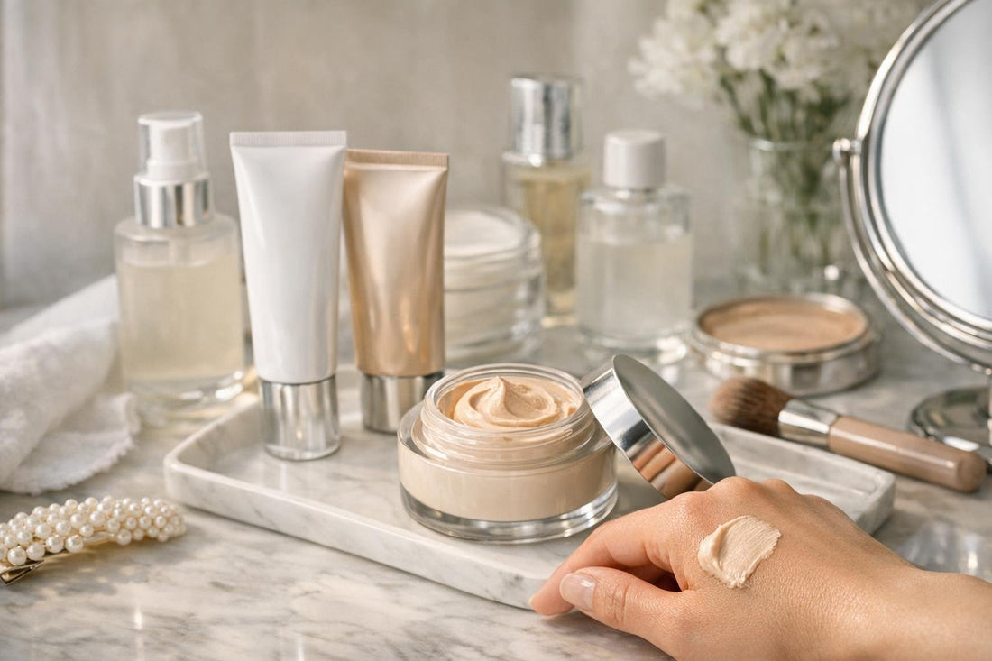 CC facial cream applied for fresh even-looking skin
