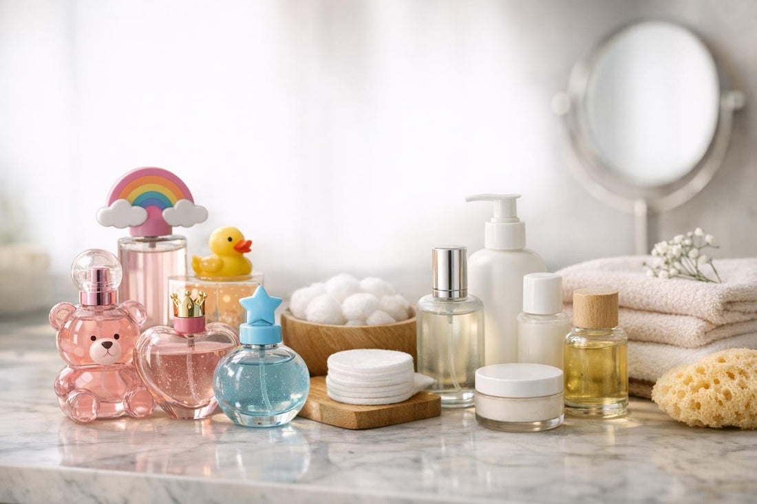 children's fragrance bottles and gentle alternatives display