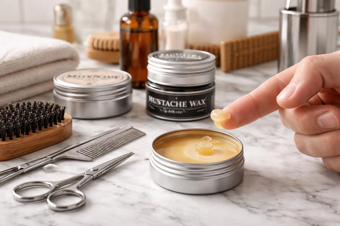 Applying mustache wax for a clean handlebar curl
