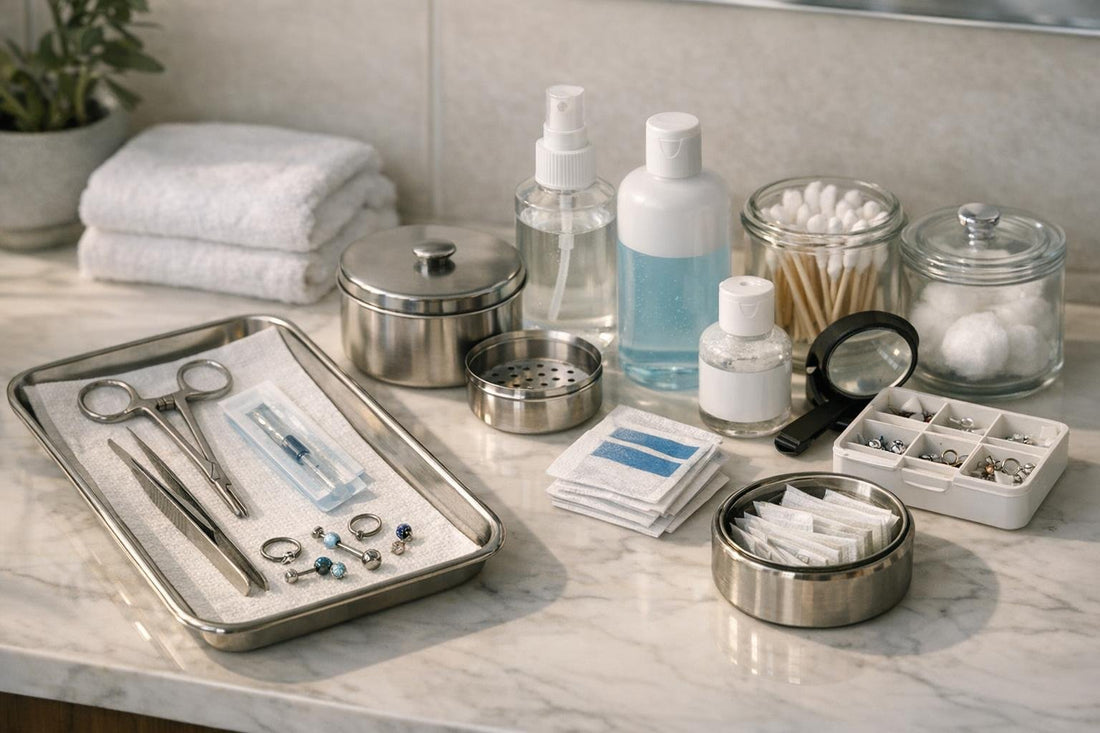 Clean home setup for body piercing supplies essentials