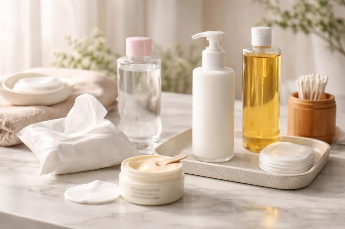 gentle cleansing milk and alternatives on counter