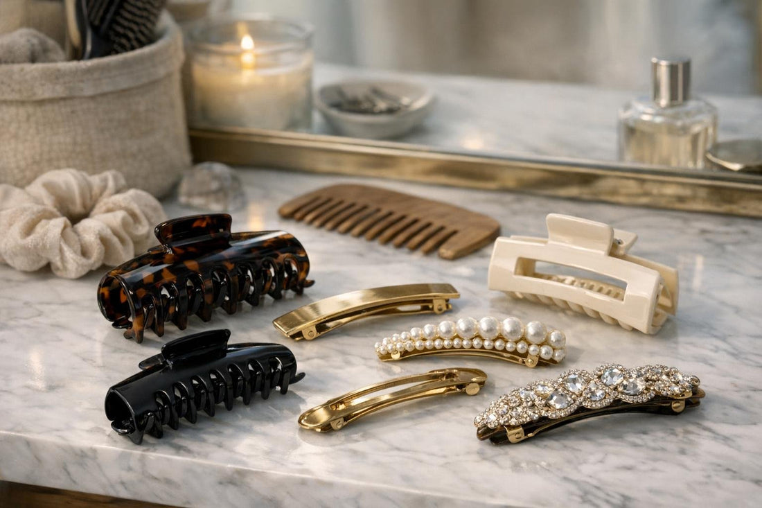 assorted hair clips and barrettes for thick hair
