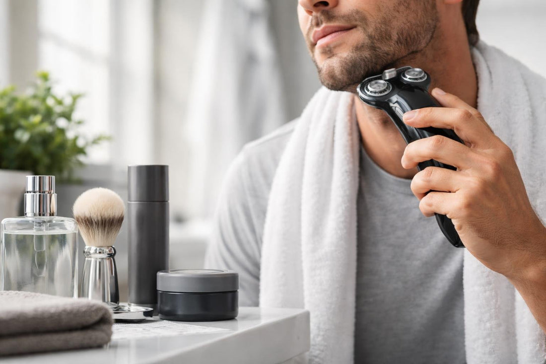 Man using electric shaver for a closer, smoother shave