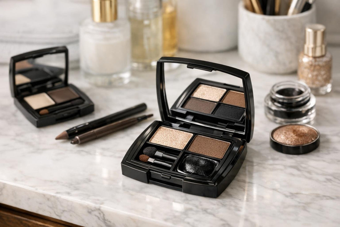 compact combination eyeliner and shadow palette close-up