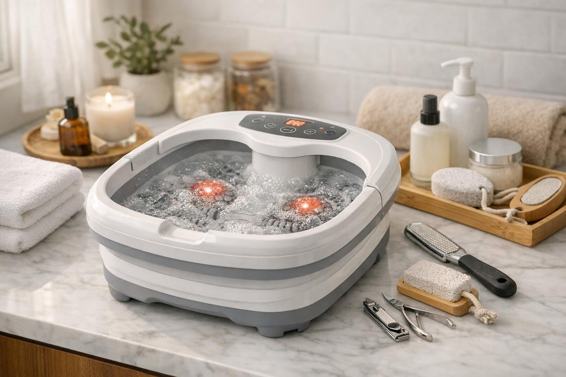 compact foot spa with bubbles and heat
