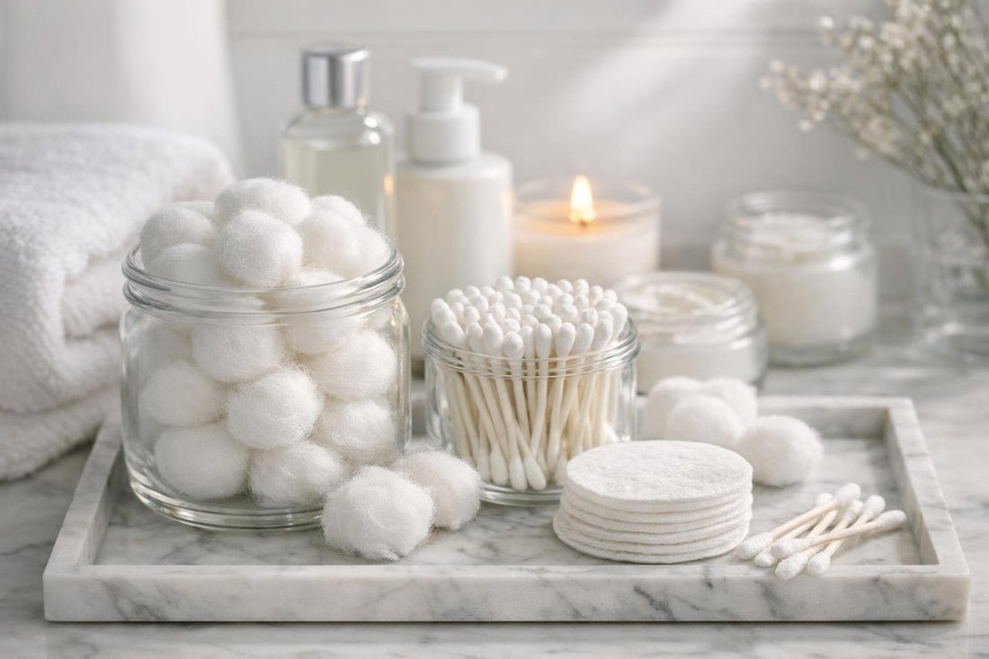 cotton balls and swabs winter skincare essentials
