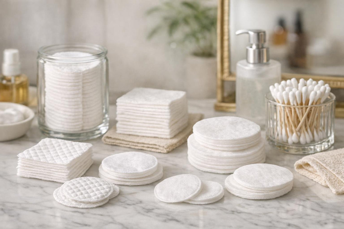 assorted cotton pads and rounds for sensitive skin