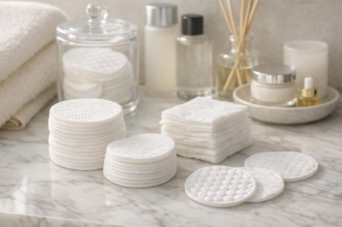 Close-up cotton pads and rounds for skincare