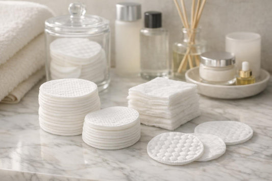 Close-up cotton pads and rounds for skincare
