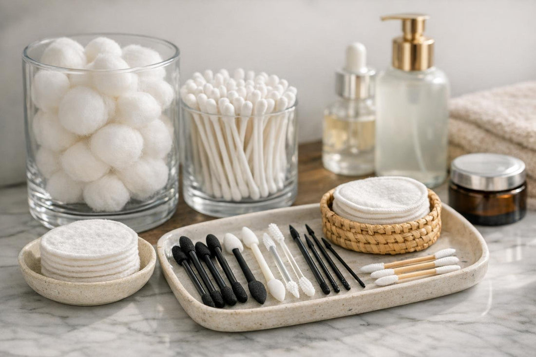 cotton swabs and foam swabs vs table