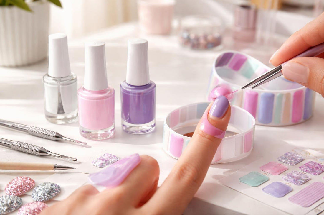 Peel-off cuticle protector around nail for clean lines