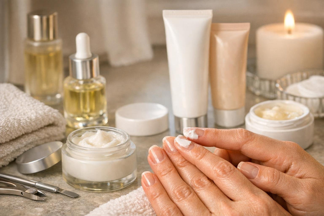 Cuticle repair cream applied to dry cuticles and nails