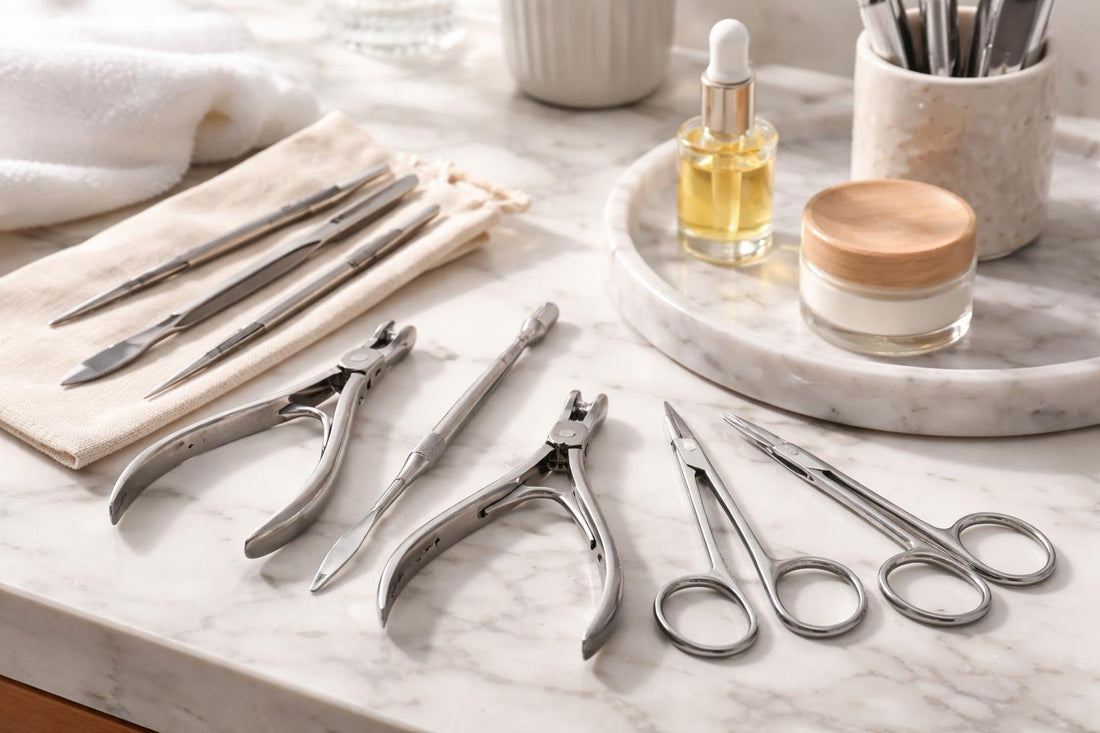 Stainless steel cuticle tools set for beginner and pro