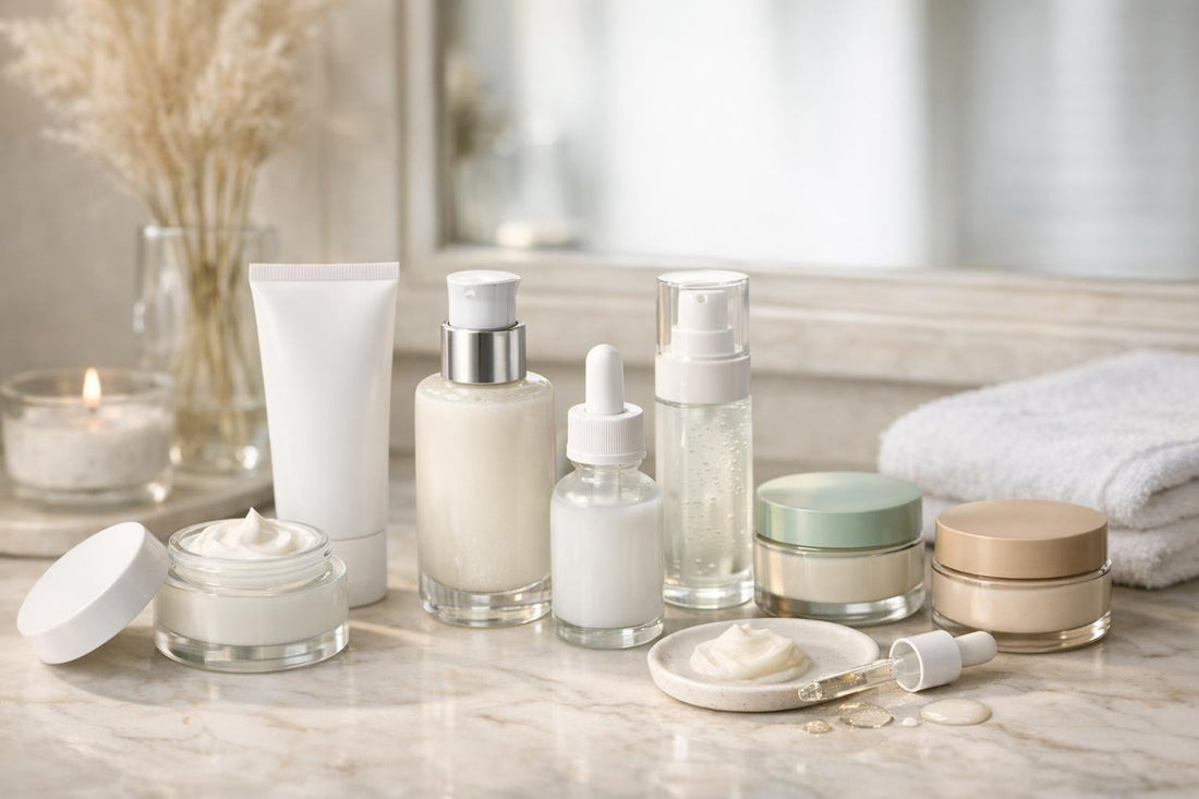 Assorted daily face moisturizers for sensitive skin lineup